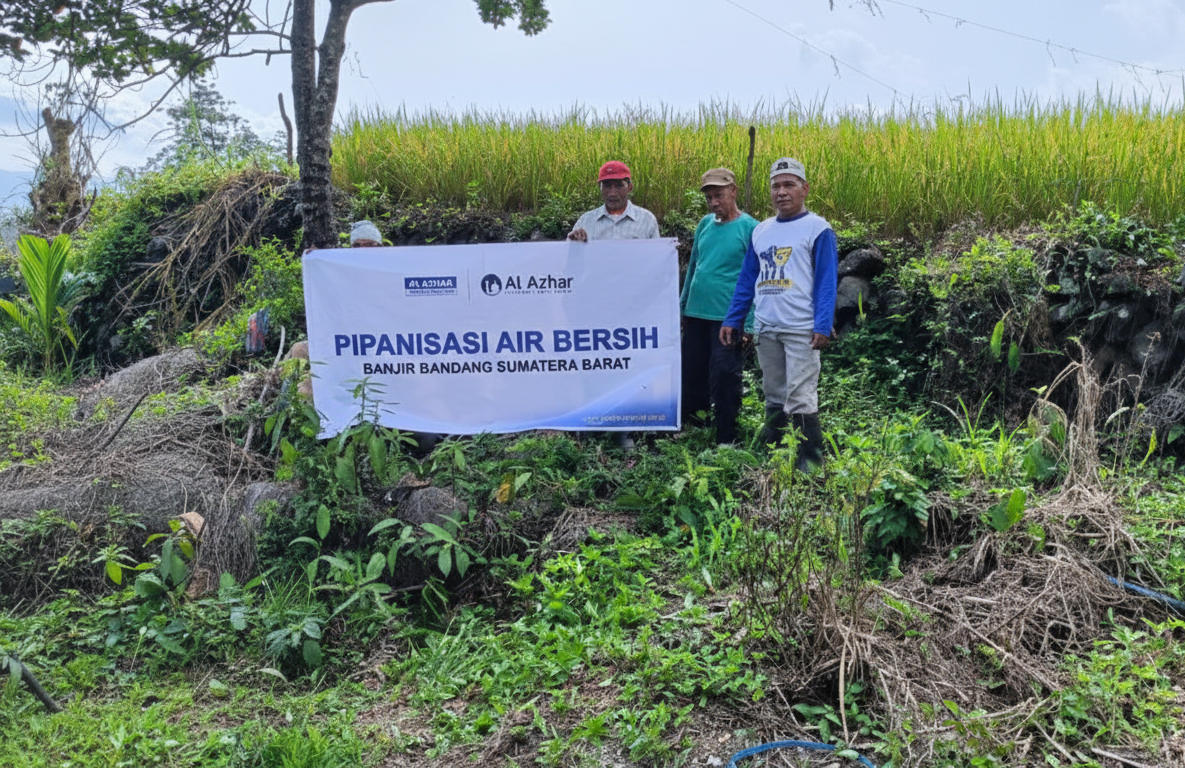 Pulihkan Akses Air Bersih Pascabencana, LAZ Al Azhar Bangun Jaringan Pipa di Padang Laweh Malalo